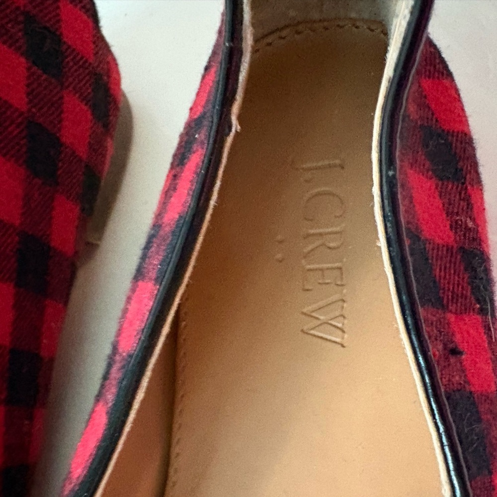 J. Crew Red and Black Plaid Loafers - Picture 10 of 12
